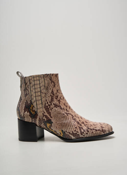 Botine/ghete vârf ascuțit toc de 4 la 6 cm bej FUGITIVE BY FRANCESCO ROSSI femme