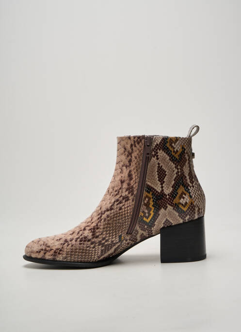 Botine/ghete vârf ascuțit toc de 4 la 6 cm bej FUGITIVE BY FRANCESCO ROSSI femme