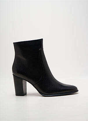 Botine/ghete țesătură satinată toc de 7 la 9 cm negru EMILIE KARSTON femme