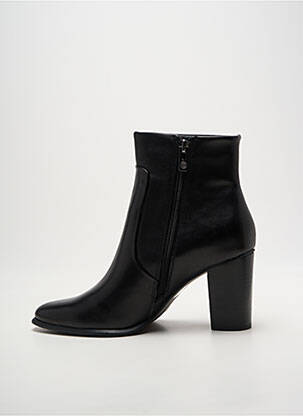Botine/ghete țesătură satinată toc de 7 la 9 cm negru EMILIE KARSTON femeie
