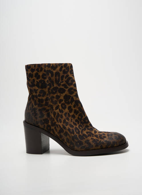 Botine/ghete toc pătrat toc de 7 la 9 cm maro MAT:20 femme
