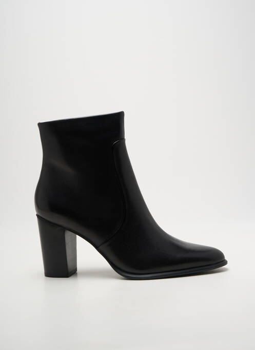 Botine/ghete țesătură satinată toc de 7 la 9 cm negru EMILIE KARSTON femme