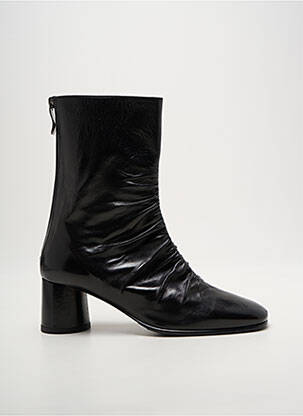 Botine/ghete țesătură satinată toc de 4 la 6 cm negru LORENZO MASIERO femeie