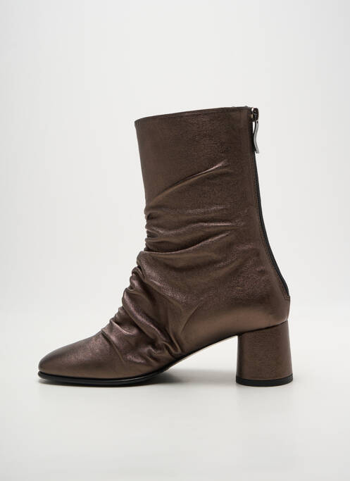 Botine/ghete toc pătrat toc de 4 la 6 cm maro LORENZO MASIERO femme