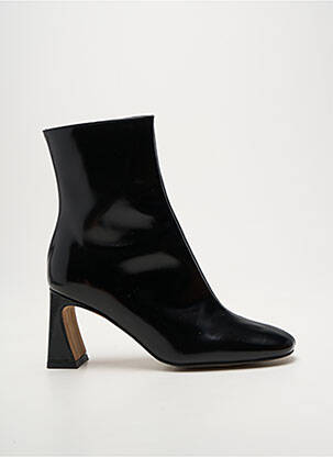 Botine/ghete țesătură satinată toc de 7 la 9 cm negru ANGEL ALARCON femeie