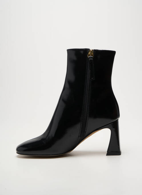 Botine/ghete țesătură satinată toc de 7 la 9 cm negru ANGEL ALARCON femme
