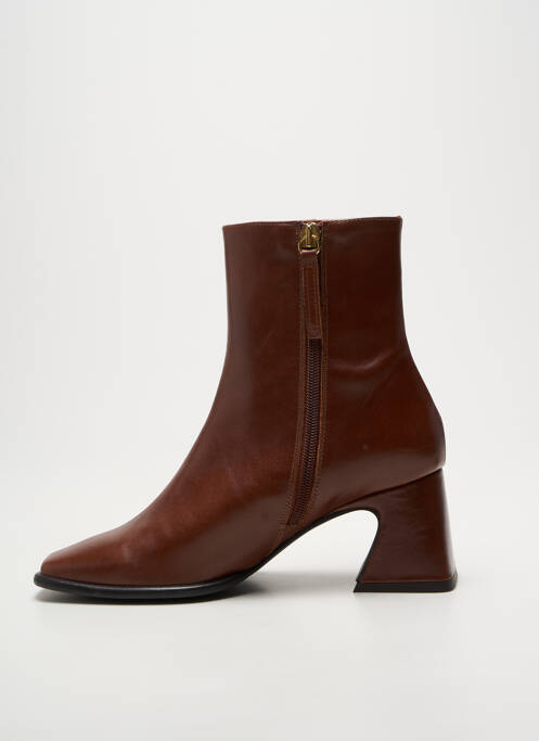 Botine/ghete închidere cu fermoar toc de 4 la 6 cm maro ANGEL ALARCON femme