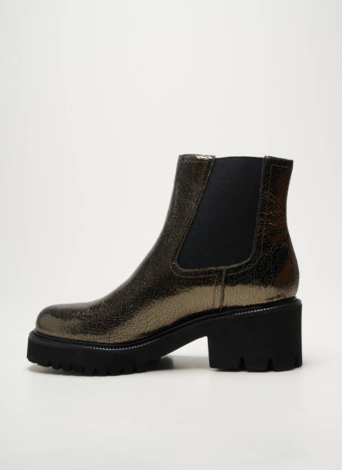 Botine/ghete țesătură satinată toc de 4 la 6 cm argintiu MAM'ZELLE femme