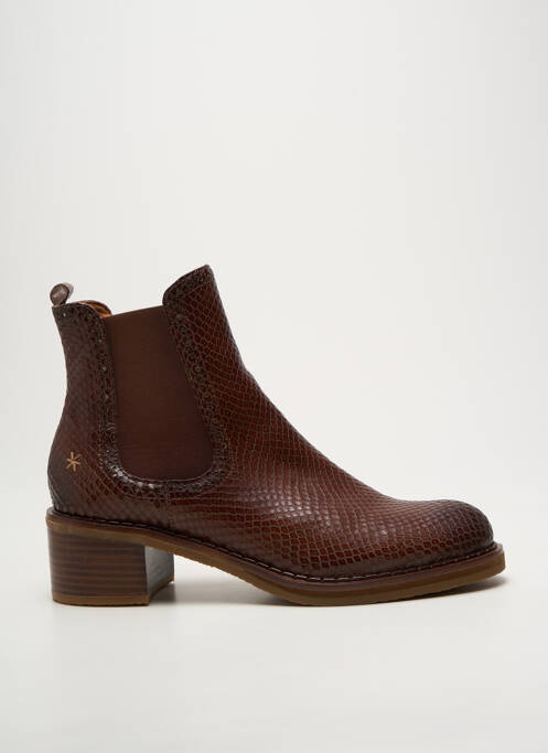 Botine/ghete toc pătrat toc de 4 la 6 cm maro MAM'ZELLE femme