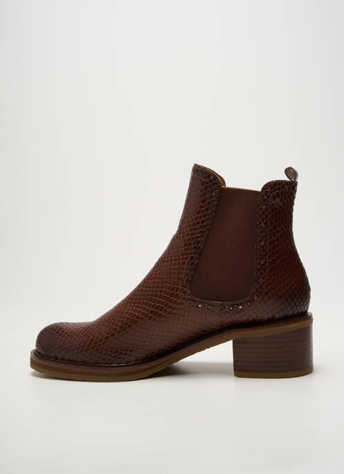Botine/ghete toc pătrat toc de 4 la 6 cm maro MAM'ZELLE femme