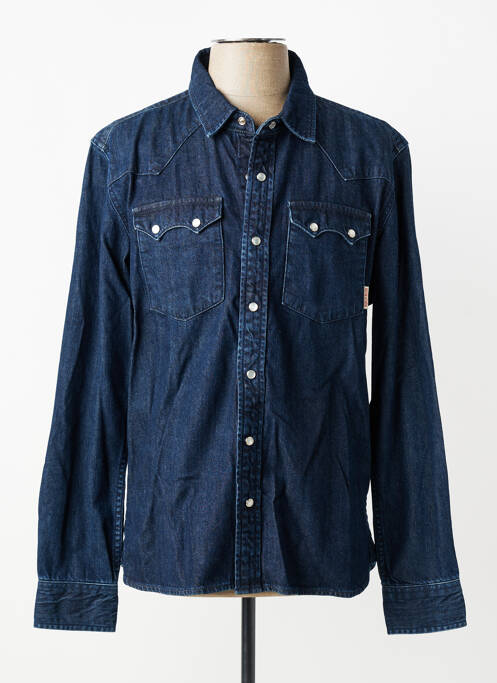 Cămașă cu mâneci lungi manșete cu nasturi albastru IRON AND RESIN homme