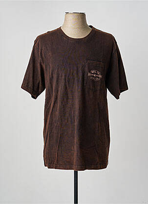 Tricou croială dreaptă mâneci scurte maro IRON AND RESIN bărbat