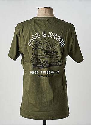 Tricou croială dreaptă mâneci scurte verde IRON AND RESIN bărbat