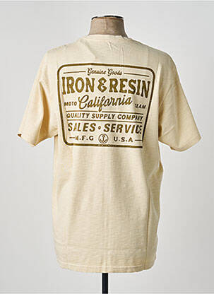 Tricou croială dreaptă mâneci scurte bej IRON AND RESIN bărbat