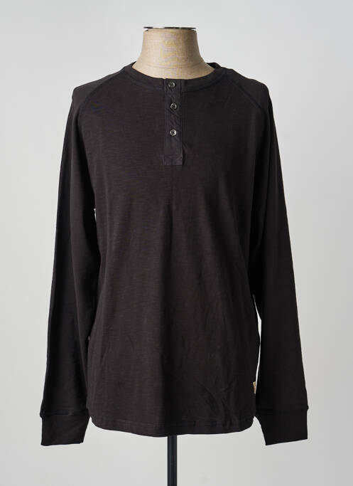 Tricou croială dreaptă mâneci lungi negru IRON AND RESIN homme