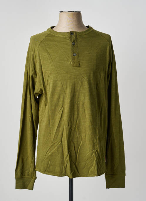 Tricou croială dreaptă mâneci lungi verde IRON AND RESIN homme