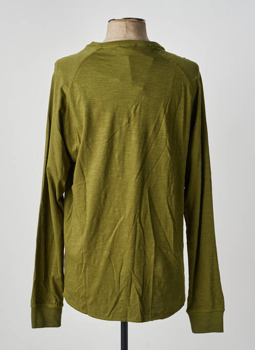 Tricou croială dreaptă mâneci lungi verde IRON AND RESIN homme