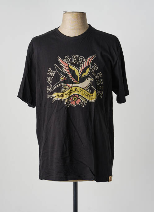 Tricou elasticitate mâneci scurte negru IRON AND RESIN homme