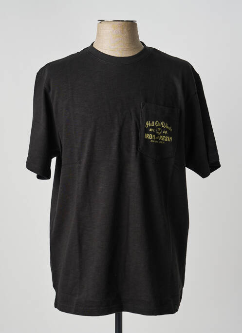 Tricou croială dreaptă mâneci scurte negru IRON AND RESIN homme
