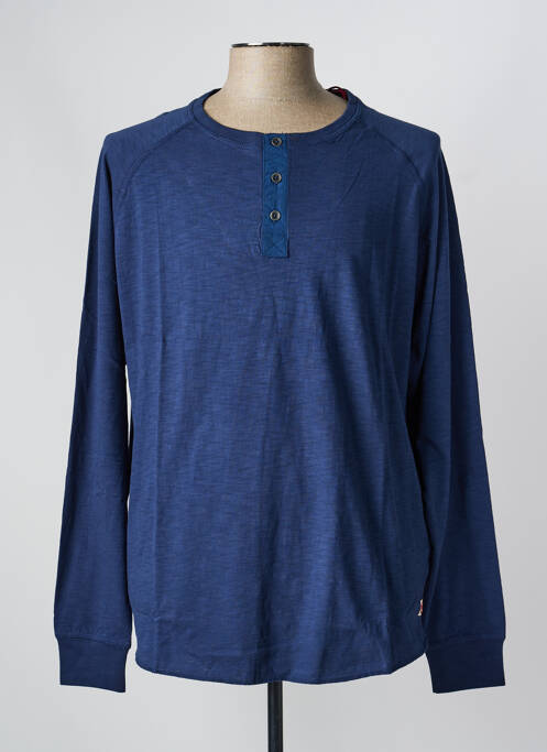 Tricou elasticitate mâneci lungi albastru IRON AND RESIN homme
