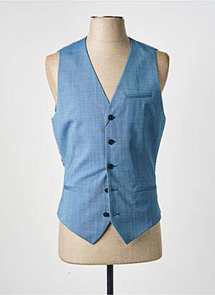 Vestă fără mâneci țesătură melanj albastru HAFNIUM homme