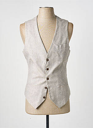 Vestă fără mâneci țesătură melanj bej HAFNIUM homme