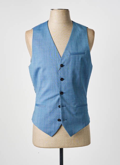 Vestă fără mâneci țesătură melanj albastru HAFNIUM homme