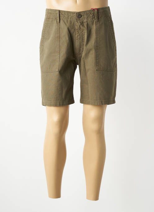 Bermudă țesătură poplin mărime normală verde IRON AND RESIN homme