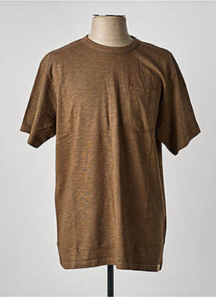 Tricou croială dreaptă mâneci scurte maro IRON AND RESIN bărbat