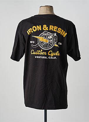 Tricou croială dreaptă mâneci scurte negru IRON AND RESIN bărbat