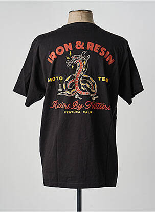 Tricou croială dreaptă mâneci scurte negru IRON AND RESIN bărbat