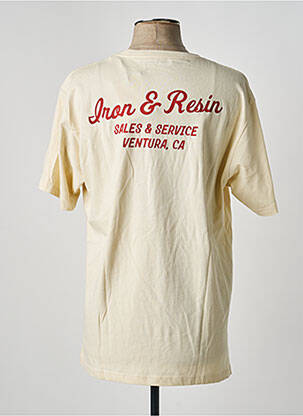 Tricou croială dreaptă mâneci scurte bej IRON AND RESIN bărbat