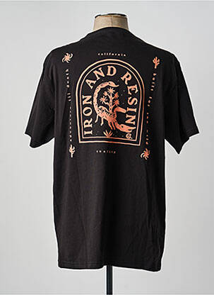 Tricou croială dreaptă mâneci scurte negru IRON AND RESIN bărbat