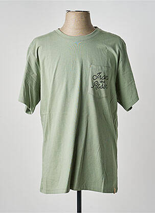 Tricou croială dreaptă mâneci scurte verde IRON AND RESIN homme