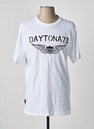 Tricou croială dreaptă mâneci scurte alb DAYTONA bărbat