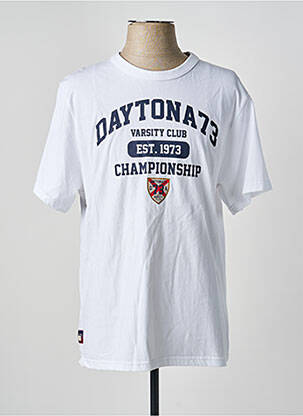 Tricou croială dreaptă mâneci scurte alb DAYTONA bărbat