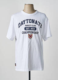 Tricou croială dreaptă mâneci scurte alb DAYTONA bărbat
