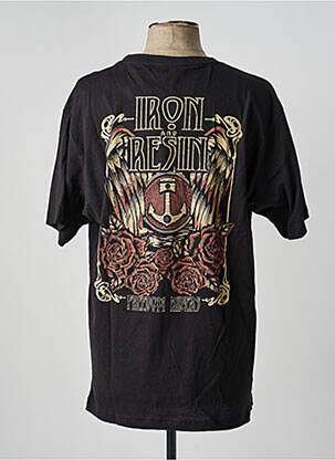 Tricou croială dreaptă mâneci scurte negru IRON AND RESIN bărbat