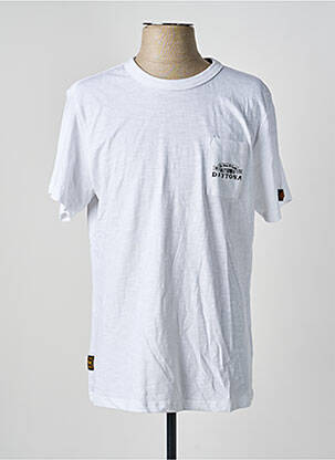 Tricou croială dreaptă mâneci scurte alb DAYTONA bărbat