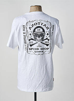 Tricou croială dreaptă mâneci scurte alb DAYTONA bărbat