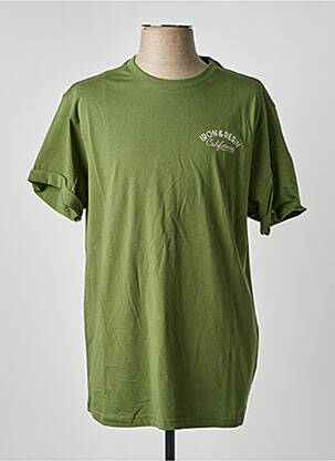 Tricou croială dreaptă mâneci scurte verde IRON AND RESIN bărbat