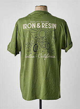 Tricou croială dreaptă mâneci scurte verde IRON AND RESIN bărbat