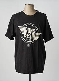 Tricou croială dreaptă mâneci scurte negru IRON AND RESIN homme