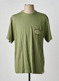 Tricou croială dreaptă mâneci scurte verde IRON AND RESIN homme