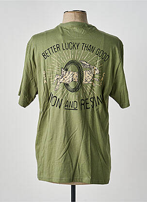 Tricou croială dreaptă mâneci scurte verde IRON AND RESIN bărbat
