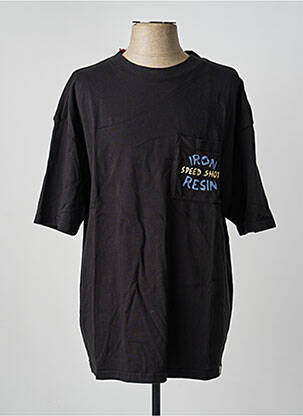 Tricou croială dreaptă mâneci scurte negru IRON AND RESIN bărbat