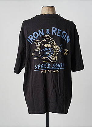 Tricou croială dreaptă mâneci scurte negru IRON AND RESIN bărbat