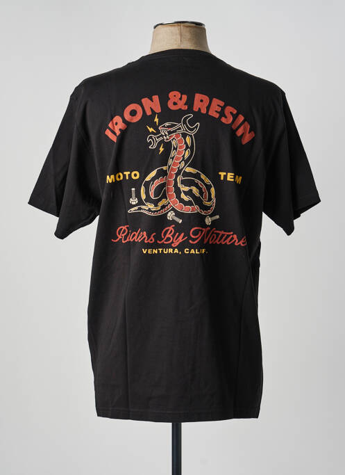 Tricou croială dreaptă mâneci scurte negru IRON AND RESIN homme