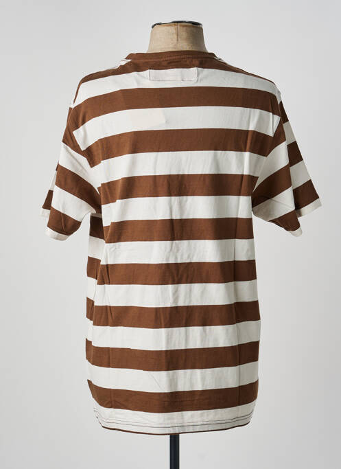 Tricou croială dreaptă mâneci scurte maro IRON AND RESIN homme