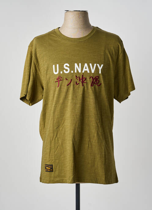 Tricou broderie mâneci scurte verde DAYTONA homme
